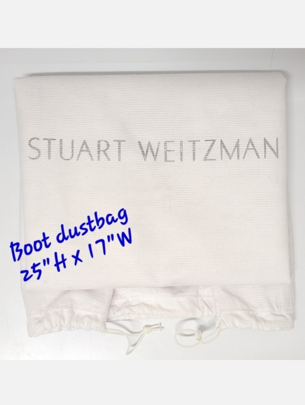 Stuart Weitzman White & Silver XL Boots & Purses Dust Bag